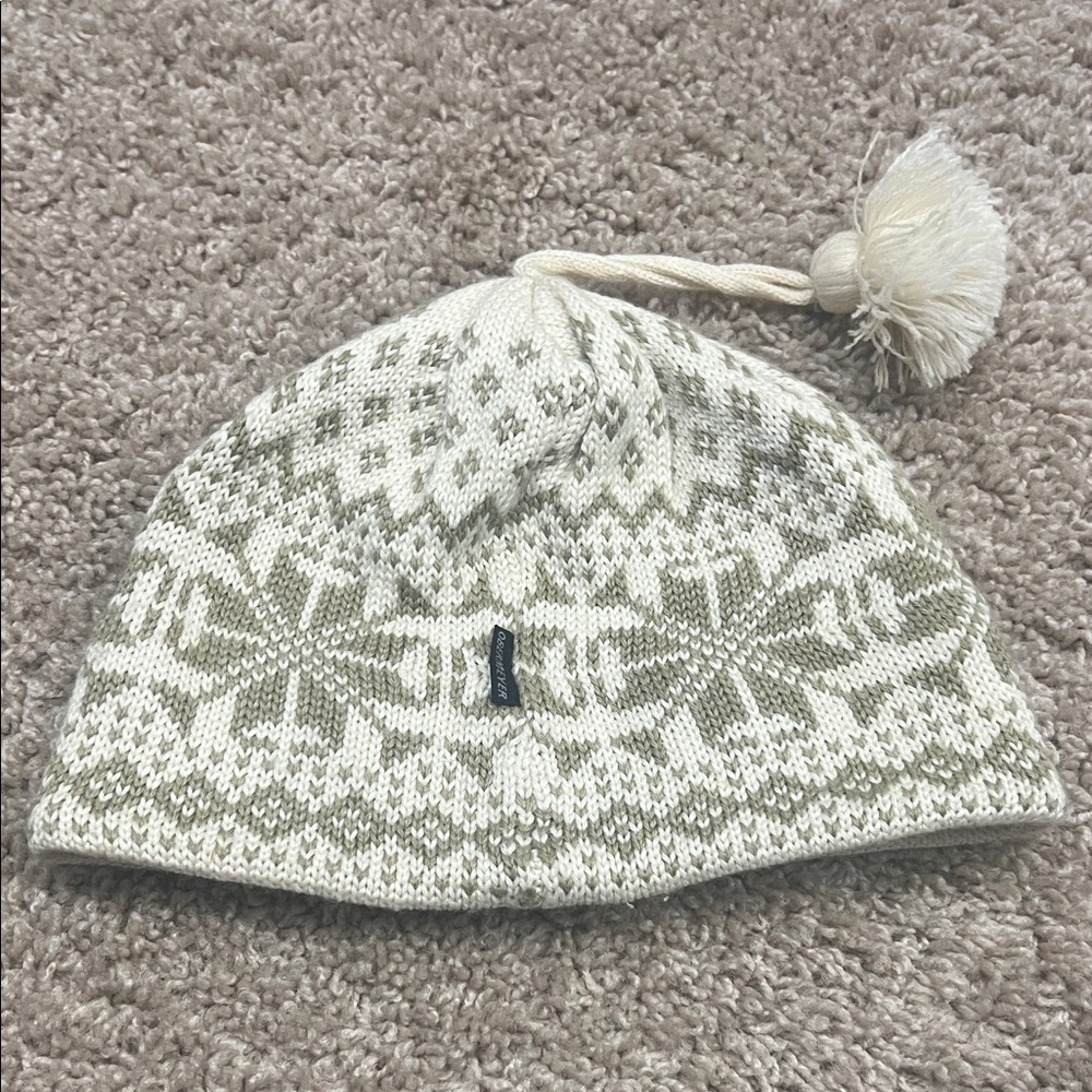 Obermeyer ladies one size only Wool blend ivory skull cap style heather 22167
